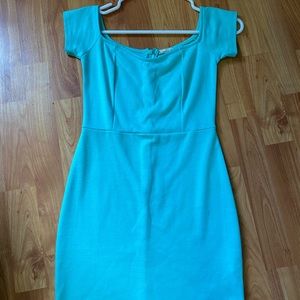 Tobi Bodycon Aqua blue mini dress, stretch fitted